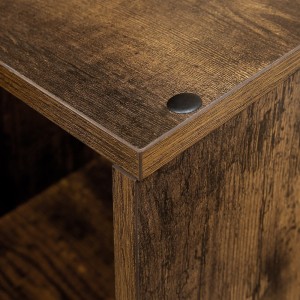 Bibliothèque escalier style rustique collection IOWA. Coloris bois foncé.