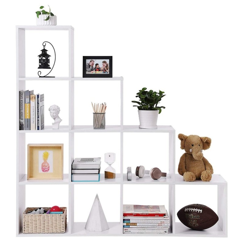 Bibliothèque escalier style design collection IOWA. Coloris blanc.