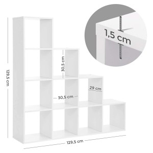 Bibliothèque escalier style design collection IOWA. Coloris blanc.