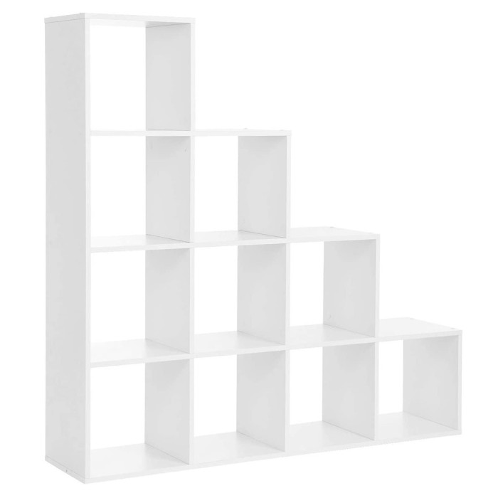 Bibliothèque escalier style design collection IOWA. Coloris blanc.