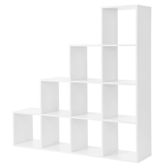 Bibliothèque escalier style design collection IOWA. Coloris blanc.