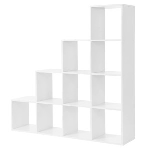 Bibliothèque escalier style design collection IOWA. Coloris blanc.