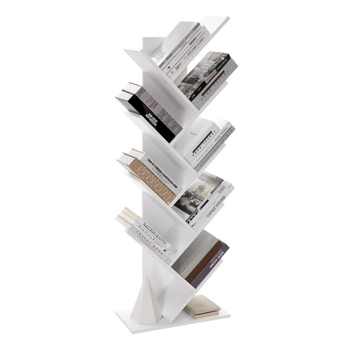 Bibliothèque arbre style design collection AUSTIN. Coloris blanc.