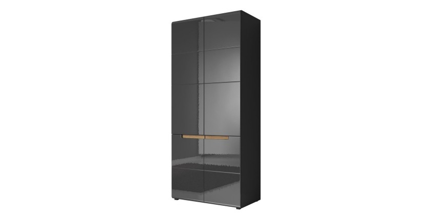 Armoire de rangement coloris gris collection LUCIA. Meuble design idéal pour votre salle à manger.