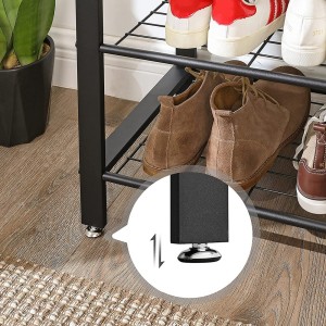 Portant collection CALI coloris bois clair. Meuble d'entrée avec penderie et rangement chaussures intégrés