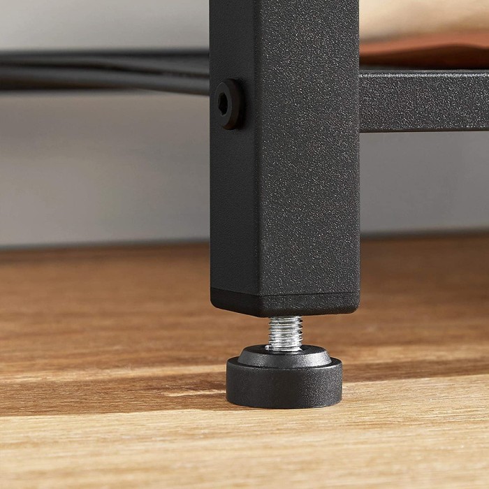 Portant collection NASHVILLE coloris bois et noir. Meuble d'entrée avec penderie et rangement chaussures intégrés