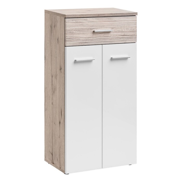 Meuble d'entrée - ONYX 2 - Coloris chêne et blanc