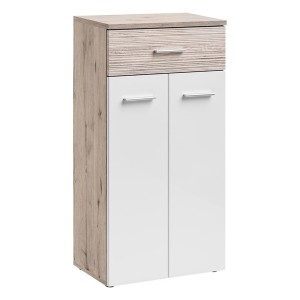 Meuble d'entrée - ONYX 3 - Coloris chêne et blanc