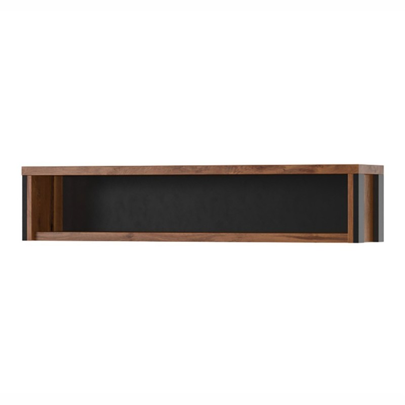 Etagère 120cm collection WINDSOR. Coloris chêne foncé et gris anthracite.