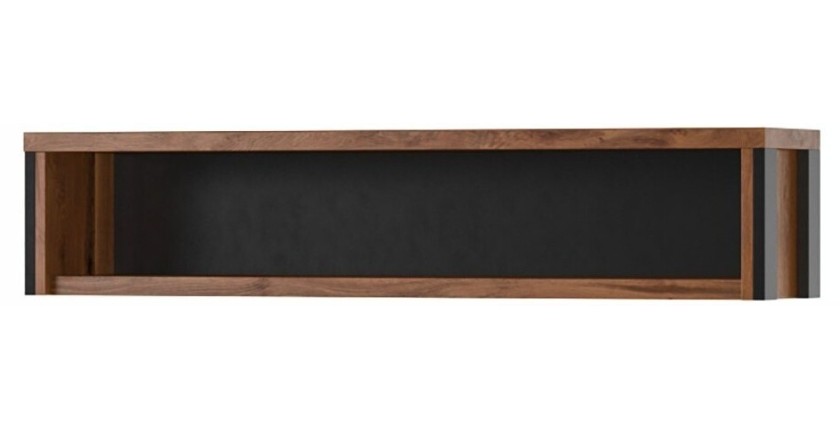 Etagère 120cm collection WINDSOR. Coloris chêne foncé et gris anthracite.