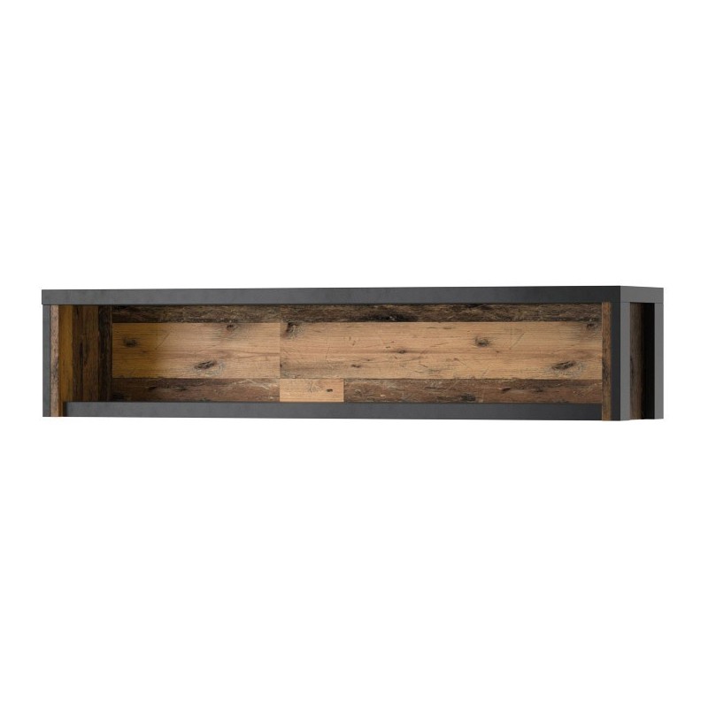 Etagère 120cm collection WINDSOR. Coloris gris anthracite et chêne foncé.
