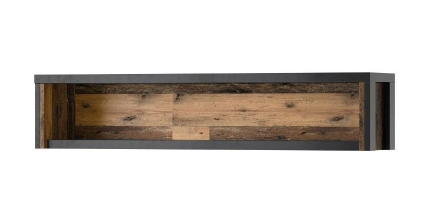 Etagère 120cm collection WINDSOR. Coloris gris anthracite et chêne foncé.