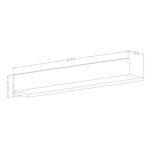 Etagère design 150cm collection DARWIN. Effet épicéa.