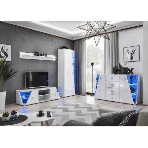 Etagère design 150cm collection SPIKE . Couleur blanc mat