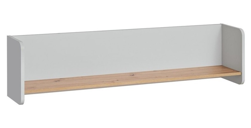 Etagère pour chambre ado ou enfant. Collection BIBOU. Coloris gris et chêne