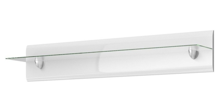 Étagère murale en verre LUCIA, 120cm, design et moderne, coloris blanc