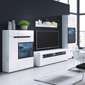 Étagère murale en verre LUCIA, 120cm, design et moderne, coloris blanc