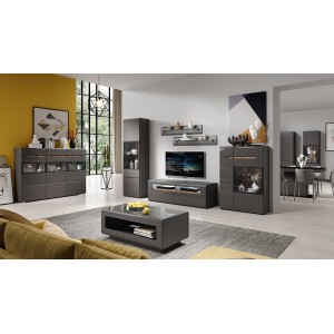 Étagère murale en verre LUCIA, 170cm, design et moderne, coloris gris