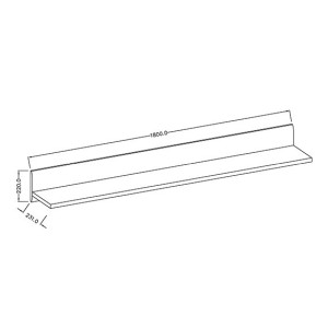 Étagère murale design 180cm coloris blanc mat et blanc brillant. Collection BREDA.