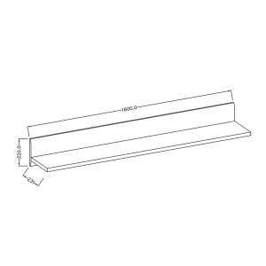 Étagère murale design 160cm coloris chêne. Collection BREDA.