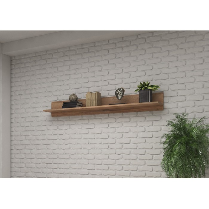 Étagère murale design 160cm coloris chêne. Collection BREDA.