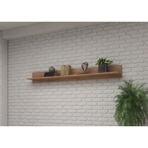 Étagère murale design 180cm coloris chêne. Collection BREDA.