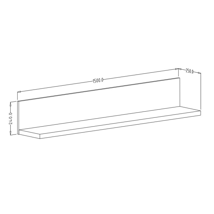 Étagère murale design 150cm coloris épicéa et noir. Collection ANAFI.