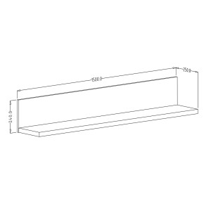 Étagère murale design 150cm coloris épicéa et noir. Collection ANAFI.