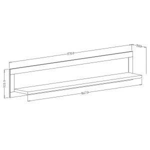 Étagère murale 180cm coloris vert. Collection ASSIA.