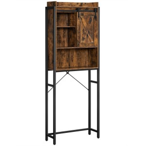 Meuble pour WC, machine à laver style industriel coloris chêne foncé et noir collection TALKE