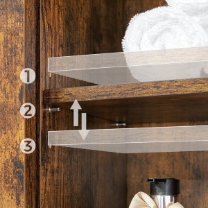 Meuble pour WC, machine à laver style industriel coloris chêne foncé et noir collection TALKE