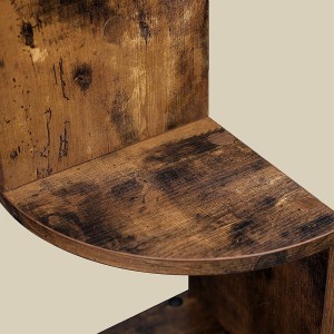 Étagère d'angle style rustique collection AUSTIN. Coloris bois foncé.