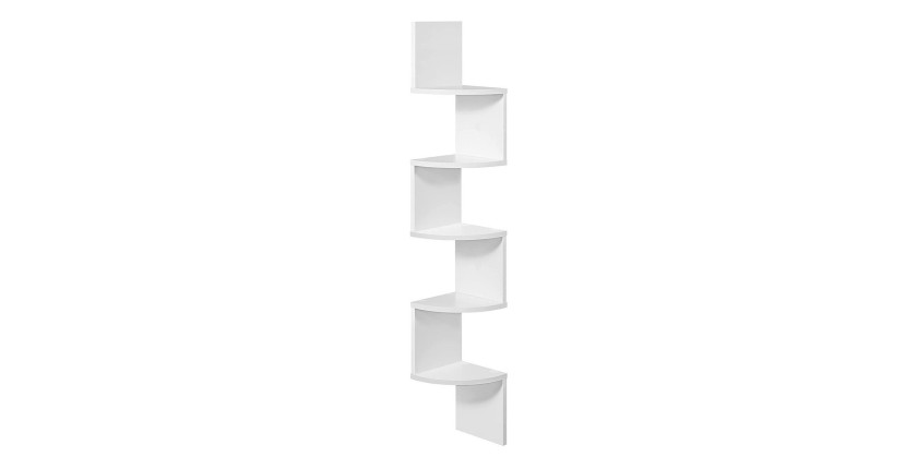 Étagère d'angle style design collection AUSTIN. Coloris blanc.