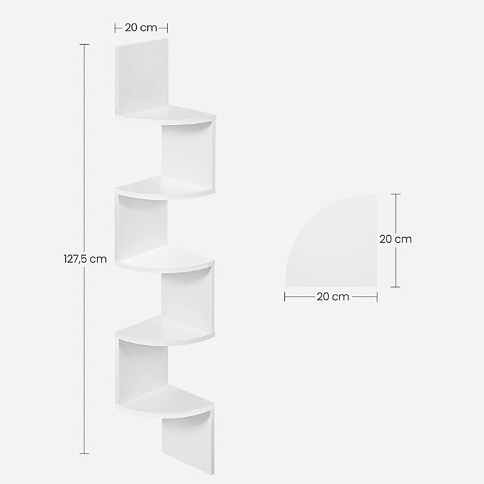Étagère d'angle style design collection AUSTIN. Coloris blanc.