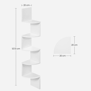 Étagère d'angle style design collection AUSTIN. Coloris blanc.