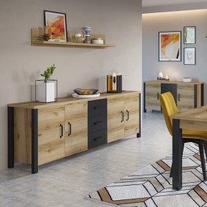 Etagère design 150cm collection DARWIN. Coloris chêne clair.