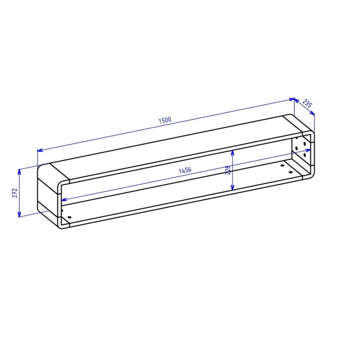 Etagère design 150cm collection VILLA. Coloris chêne et noir.