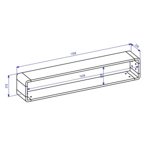 Etagère design 150cm collection VILLA. Coloris chêne et noir.