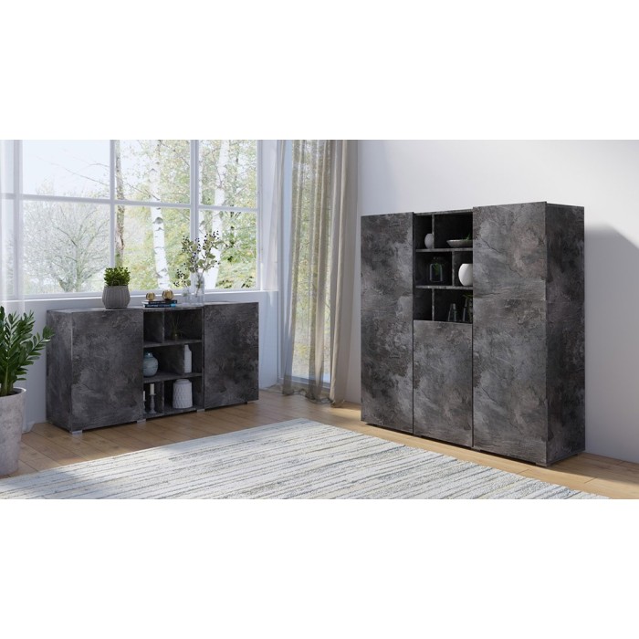 Buffet 130cm style design collection NARVA. Coloris ardoise.