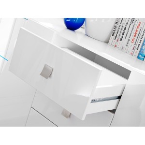 Buffet design 150cm collection SPIKE avec LED intégrées. Coloris blanc.