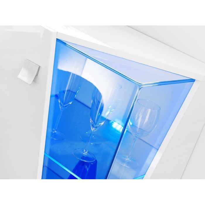 Buffet design 150cm collection SPIKE avec LED intégrées. Coloris blanc.