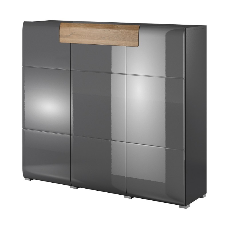 Buffet grand modèle collection OHIO. Coloris gris anthracite et chêne. Style design