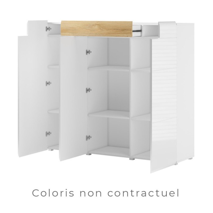 Buffet grand modèle collection OHIO. Coloris gris anthracite et chêne. Style design