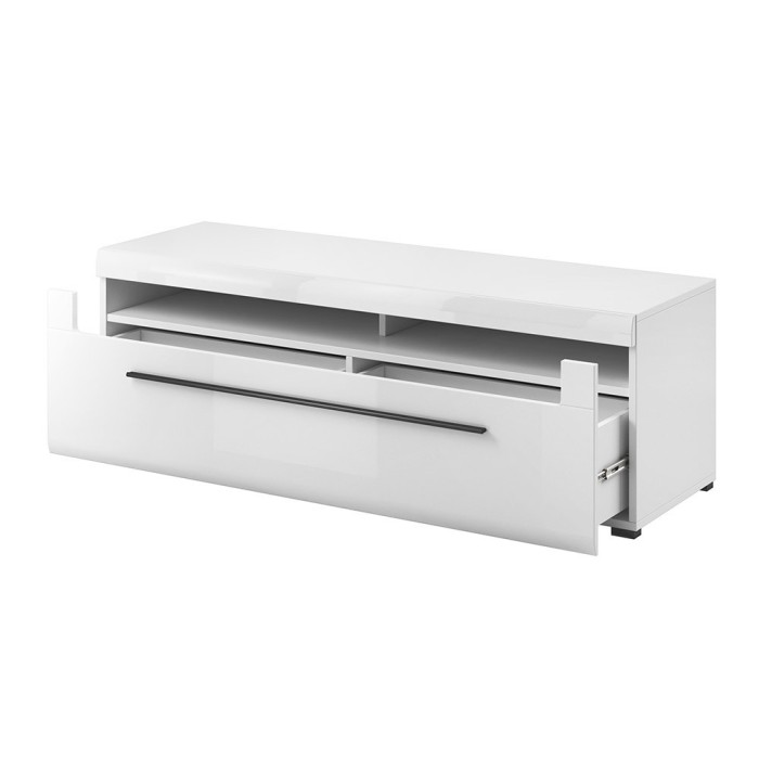 Ensemble complet pour salon collection BREDA. Coloris blanc mat et blanc brillant