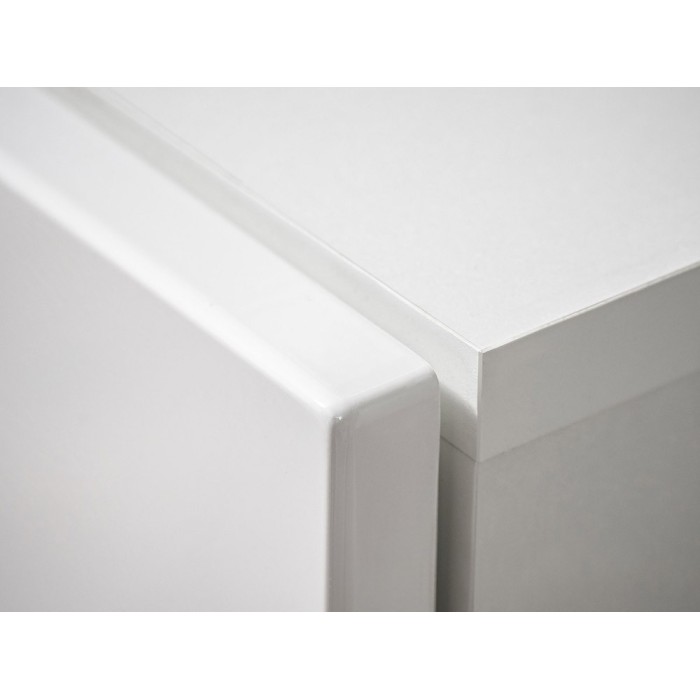 Ensemble 4 meubles de salon collection CRISS avec LEDS intégrés. Couleur blanche et finitions chêne.