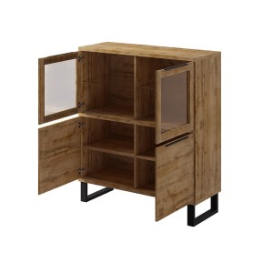 Ensemble 3 meubles de salon collection MILO. Coloris chêne. Style industriel