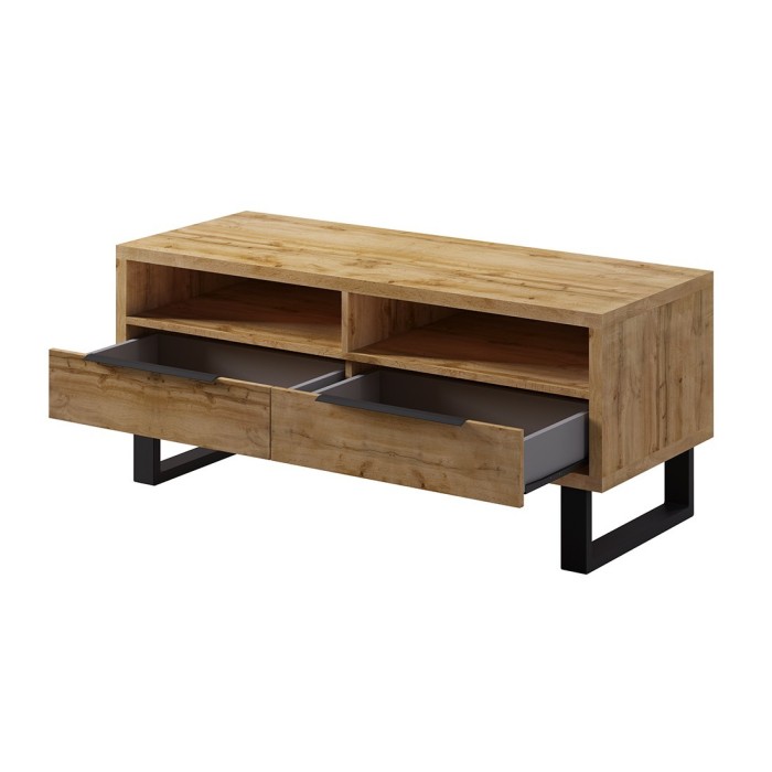 Ensemble 3 meubles de salon collection MILO. Coloris chêne. Style industriel