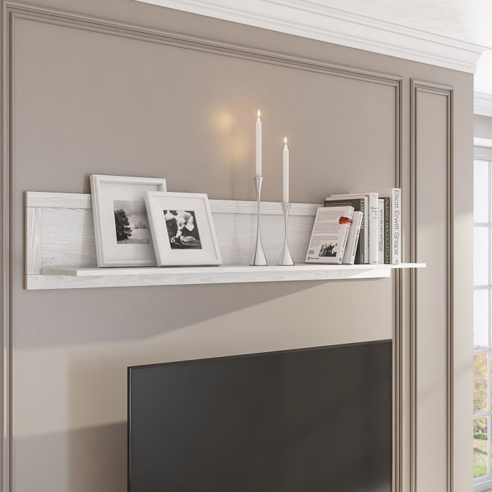 Ensemble de 6 meubles pour votre salon coloris frêne blanc et chêne. Collection ASSIA