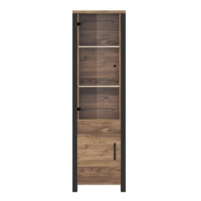 Ensemble de 3 meubles de salon collection DARWIN. Couleur épicéa et noir.