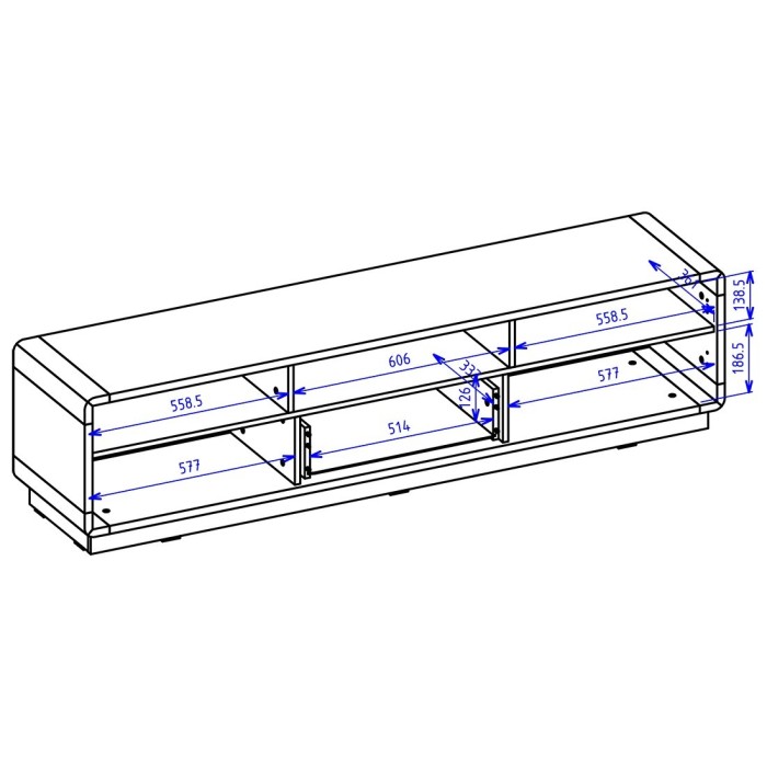 Ensemble de 5 meubles de salon collection VILLA. Couleur chêne et noir mat.